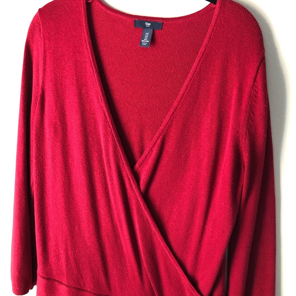Red Wrap Sweater
